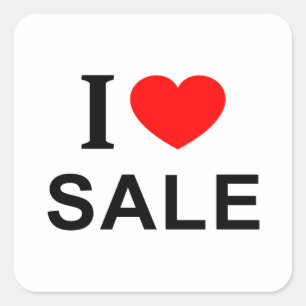 Ik ❤️ UITVERKOOP IK HOU VAN UITVERKOOP IK HEART UI Vierkante Sticker