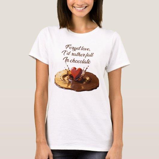 Ik val liever in chocolade t-shirt (Voorkant)