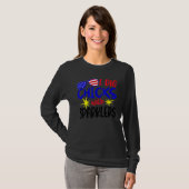 Ik val op meiden met sterretjes 4 juli t-shirt (Voorkant volledig)