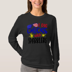 Ik val op meiden met sterretjes 4 juli t-shirt