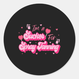 Ik val voor sproeien zonnen valentijnsspraytan ronde sticker