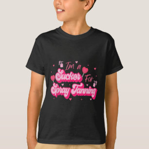 Ik val voor sproeien zonnen valentijnsspraytan t-shirt