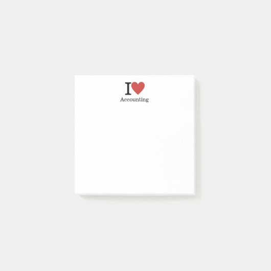 Ik ❤️ van Boekhouding - Boekhoudkundige afdeling. Post-it® Notes (Voorkant)