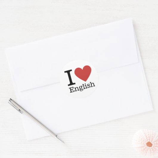 Ik ❤️ van Engelse STICKER (Envelop)