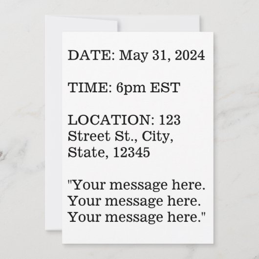 Ik ❤️ van haar  feest kaart (Achterkant)