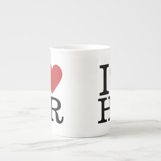 Ik ❤️ van HR Bone China Mok - voor HR Dept. Person (Voorkant)