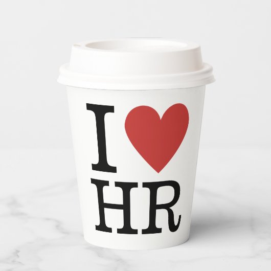 Ik ❤️ van HR - HR Dept. - Papieren Bekers (Achterkant)