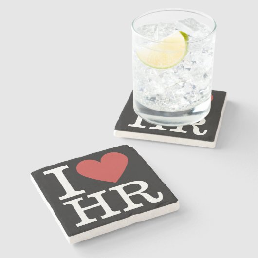 Ik ❤️ van HR - HR Dept./Personeel - Stenen Onderzetter (Zijkant)