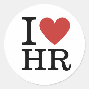Ik ❤️ van HR - HR Dept. - Ronde of vierkante Stick Ronde Sticker