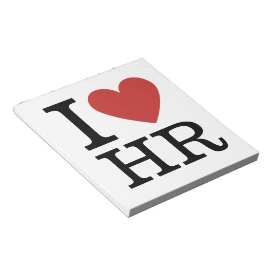 Ik ❤️ van HR - Human Resources Department Notitieblok (Schuin)