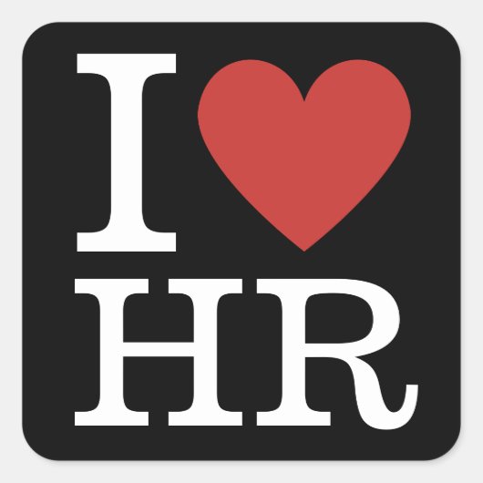 Ik ❤️ van HR Square Sticker - HR Dept. Personeel (Voorkant)