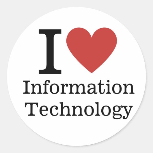 Ik ❤️ van Information Tech Dept. STICKER (Voorkant)