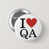Ik ❤️ van QA - Quality Assurance Dept. Pin Button (Voorkant /achterkant)