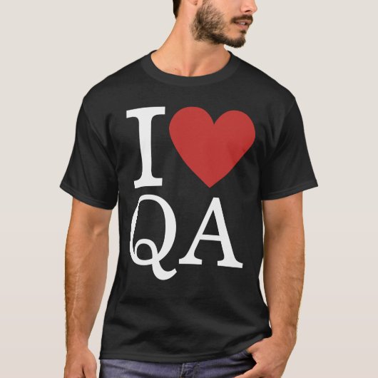 Ik ❤️ van QA - Quality Assurance Dept. - T-shirt (Voorkant)