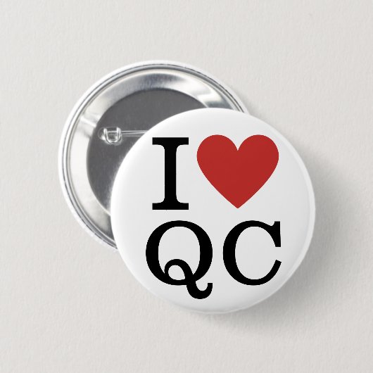 Ik ❤️ van QC - Kwaliteitscontrole Dept. Speld Butt Ronde Button 5,7 Cm (Voorkant /achterkant)