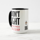 Ik vecht niet mok (Voorkant links)