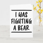 Ik vecht tegen een Beer Funny Gezegde Schade Kaart (Gele Bloem)