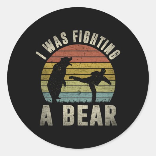 Ik vecht tegen een Beer na de operatie. Ronde Sticker (Voorkant)