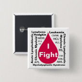 Ik vecht vierkante button 5,1 cm (Voorkant /achterkant)