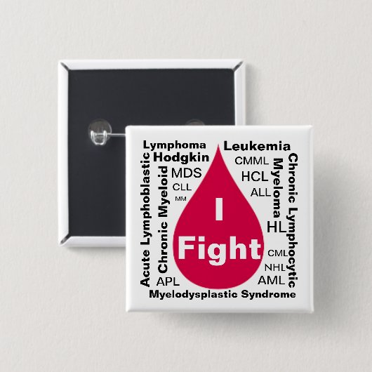 Ik vecht vierkante button 5,1 cm (Voorkant /achterkant)