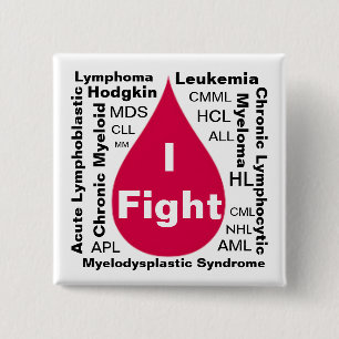 Ik vecht vierkante button 5,1 cm