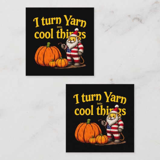 Ik verander garen in coole dingen breien & haken vierkante visitekaartje (Voorkant / Achterkant)