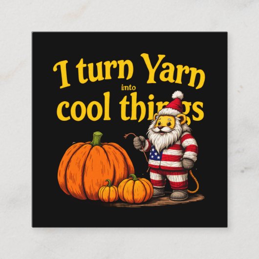 Ik verander garen in coole dingen breien & haken vierkante visitekaartje (Voorkant)