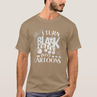 Ik verander koffie in animatie 3d animator retro t-shirt