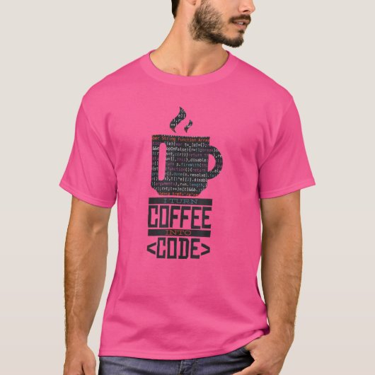 Ik verander koffie in code cryptologische technicu t-shirt (Voorkant)