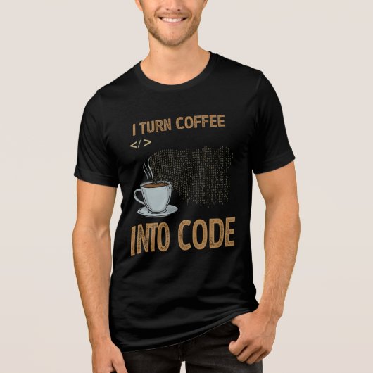 Ik verander koffie in code: de brandstof van data Tri-Blend shirt (Voorkant)