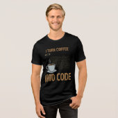 Ik verander koffie in code: de brandstof van data Tri-Blend shirt (Voorkant volledig)
