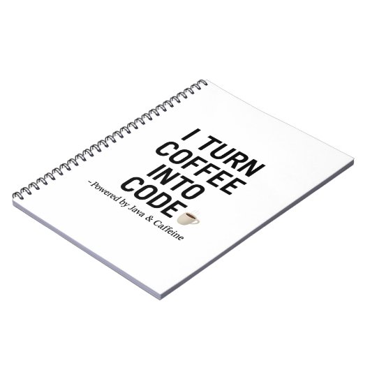 Ik verander koffie in code - grappig programmeur c notitieboek (Linkerzijde)