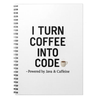 Ik verander koffie in code - grappig programmeur c notitieboek