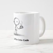 Ik verander koffie in code. Grappige mok voor het (Voorkant rechts)