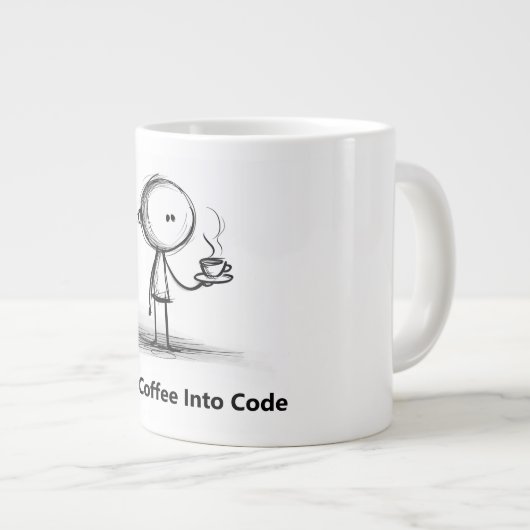 Ik verander koffie in code. Grappige mok voor het  (Voorkant rechts)