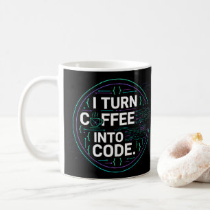Ik verander koffie in code – Grappige Progra Koffiemok