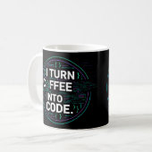 Ik verander koffie in code – Grappige Progra Koffiemok (Voorkant links)