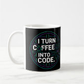 Ik verander koffie in code – Grappige Progra Koffiemok (Links)