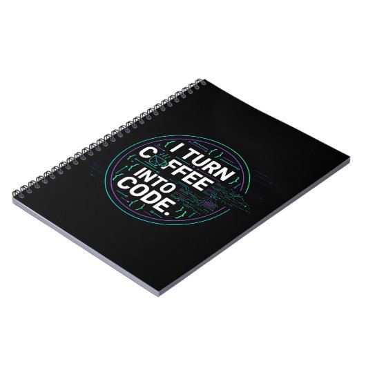 Ik verander koffie in code – Grappige programmeur Notitieboek (Linkerzijde)