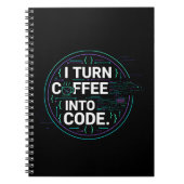 Ik verander koffie in code – Grappige programmeur Notitieboek (Voorkant)