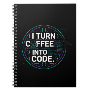 Ik verander koffie in code – Grappige programmeur Notitieboek