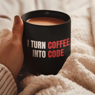 Ik verander koffie in code, Vrouw coder, programme Koffiemok