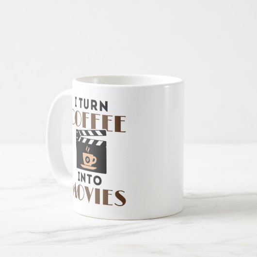 Ik verander koffie in films Screenwriter Producer Koffiemok (Voorkant links)
