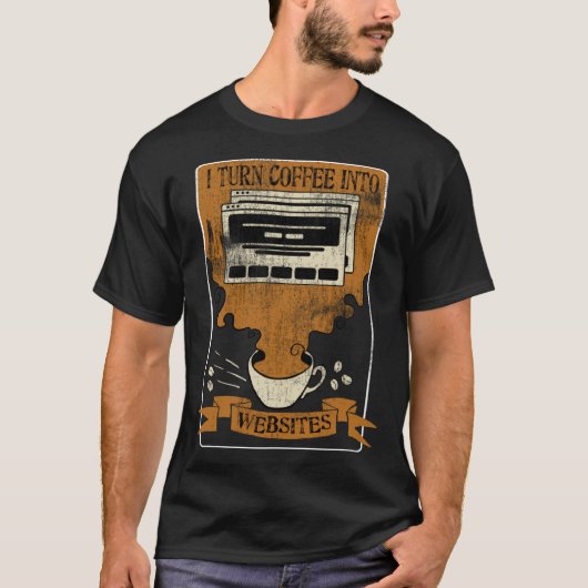 Ik verander koffie in websites Front End Developer T-shirt (Voorkant)