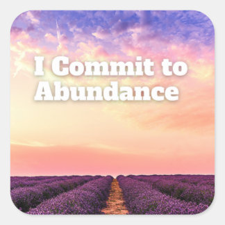 Ik verbind me aan het Citaat van de Bevestiging va Vierkante Sticker