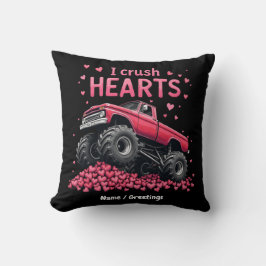 Ik verbrijzel harten Funny Monster Truck Valentijn Kussen