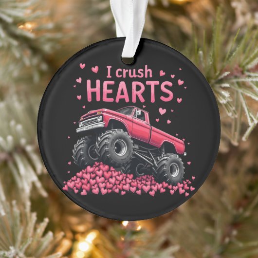 Ik verbrijzel harten Funny Monster Truck Valentijn Ornament (Boom)