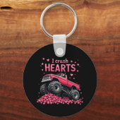 Ik verbrijzel harten Funny Monster Truck Valentijn Sleutelhanger (Voorkant)