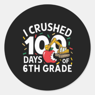 Ik verbrijzelde 100 dagen school 6e klas construct ronde sticker
