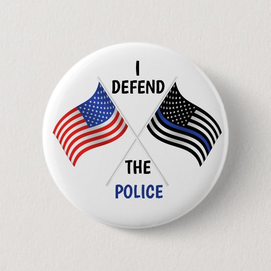 Ik verdedig de politie ronde button 5,7 cm (Voorkant)